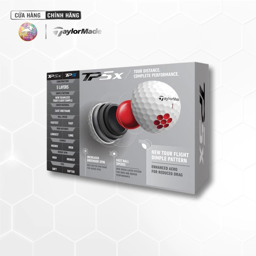 Review Bóng Golf Taylormade TM21 TP5x GLB N7600001